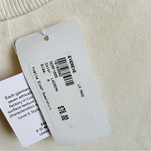🆕 LAmade Evereve Yvette slash sweatshirt size medium lacrema NWT - Picture 10 of 10